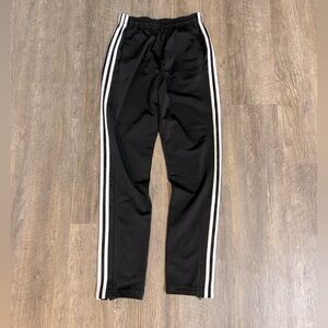 Black Adidas Track Pants with White Stripes